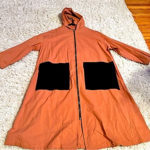 Colorblock Patch Pocket Hooded Coat| Size:0XL| New